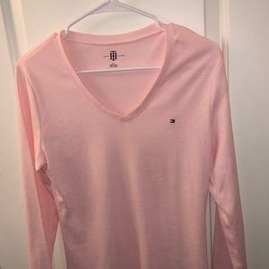 Pink Long Sleeve V-Neck